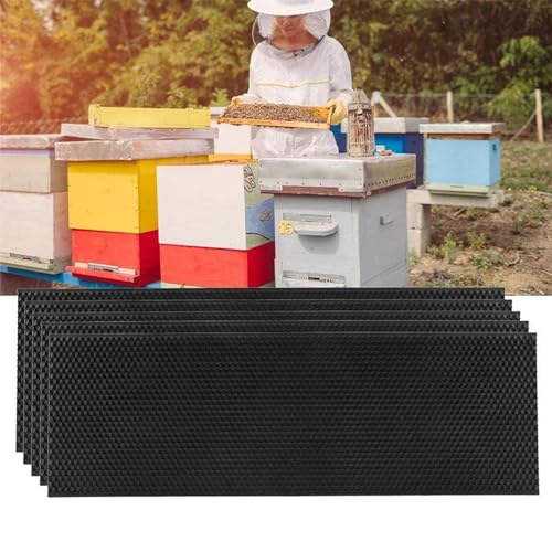 30 Pack Honey Bee Frames, Beehive Waxed Coated Foundation Sheet, Plastic Beehive Foundation Sheets for Beekeeping