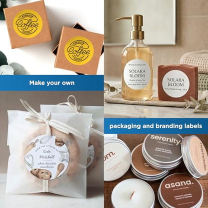 2 Inch Round Labels - Permanent, White Matte - Candle, Lid, Product, Favor Labels - Pack of 200 Circle Stickers, 10 Sheets - Inkjet/Laser Printers - Online Labels - size: 10 Sheet Pack