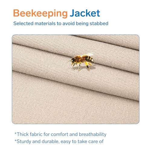 Bee Suit - Beekeeping Jacket for Men & Women - Beekeeper Jacket with Beekeeping Gloves and Veil Hood -Shallow Coffee - size: XX-Large