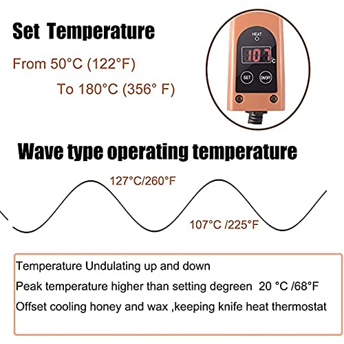 Electric Honey Uncapping Knife Stainless Steel Beekeeping Scraper Cutter Bee Extractor, 50-180°C Temperature Control for Beekeeper
