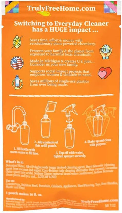 Truly Free Everyday Cleaner - Multipurpose Cleaner Spray, Kitchen Counter Cleaner, Natural Cleaning Products, Multi-Surface Household Solution - Pack of 3 - size: 4.5 Fl Oz (Pack of 2)