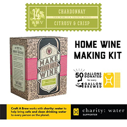 Craft A Brew Home Chardonnay Making Kit – Easy Beginners with Ingredients and Supplies – Ultimate Wine Brewing - color: Chardonnay