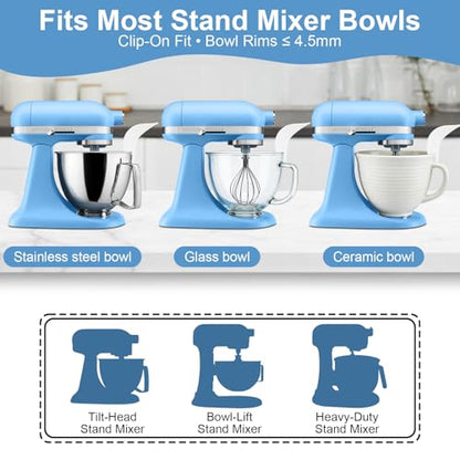Flour Funnel for KitchenAid Stand Mixers, Clip-On Food-Grade Silicone Pouring Chute for Mixer Bowls, Anti-Splash No-Mess Baking Tool, Dishwasher-Safe KitchenAid Accessory & Attachment (Red) - color: Red