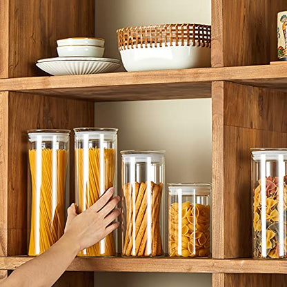 ZENS 27oz Glass Jars with Airtight Lid Set of 2, Clear Glass Storage Containers, Glass Kitchen Canisters with Airtight Lids, Coffee Jars for Brown Sugar, Pantry Organization - size: 6-27oz 2Pack