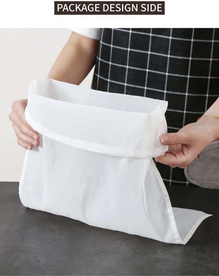 2 Pcs Multi-Purpose Nylon Strainer Bags - Ultra Fine Mesh Filter for Soy Milk, Fruit Juice, Vegetable Juice, Wine Residue - Reusable Kitchen Tool for Straining and Food Prep