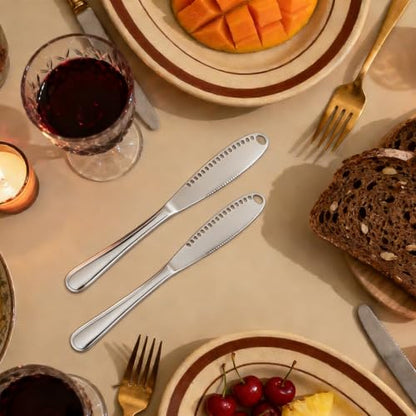Butter Knife, 3 In 1 Stainless Steel Butter Spreader, Kitchen Knife Gadget For Cutting And Spreading Butter Cheese Jam
