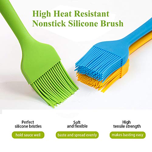 Grill Basting Brush Silicone Pastry Baking Brush BBQ Meat Oil Brush 4Pack