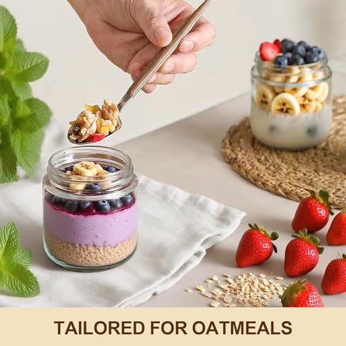 4 Pack 16oz Glass Jars with Bamboo Lids, Overnight Oats Containers with Airtight Lids, Storage Containers Wide Mouth Mason jars for Salad,Yogurt, Sugar, Snacks, Spices - color: 16OZ-4P