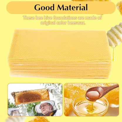 30PCS Honeycomb Bee Wax Foundation, Beehive Wax Frames Waxing Beekeeping Equipment Tool Honey Bee Hive Tool 7.7x16.3"