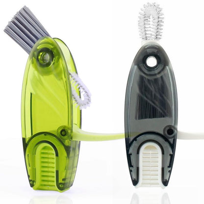 4 in 1 Cup Lid Cleaning Brush Set Multifunctional Bottle Brush Cleaner Tiny Bottle Cup Lid Brush Straw Cleaner Tools Mini Silicone Bottle Cup-Holder Cleaner with Hook Remover Green+Grey - style: 1pc Green 1pc Grey 4in1