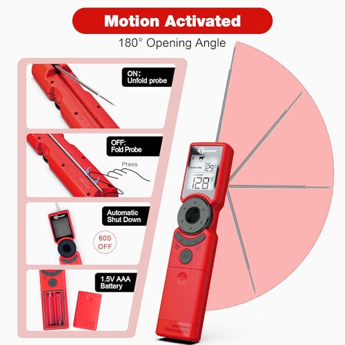 Meat Thermometer Digital Instant Read for Grilling, High Accuracy ±1% ℉, Backlit Screen with Auto Wake/Sleep, Food Doneness Guide Thermometer for Cooking, BBQ Beef Birthday Gifts Red - color: Red