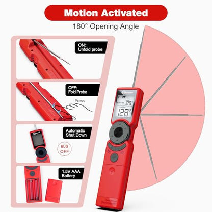 Meat Thermometer Digital Instant Read for Grilling, High Accuracy ±1% ℉, Backlit Screen with Auto Wake/Sleep, Food Doneness Guide Thermometer for Cooking, BBQ Beef Birthday Gifts Red - color: Red