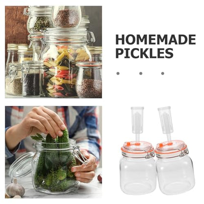 Fermentation Jars with Airlocks & Weight - 1L/32oz Mason Jar Fermentation Kit with Lid - Sourdough Starter Crock for Veggies, Sauerkraut