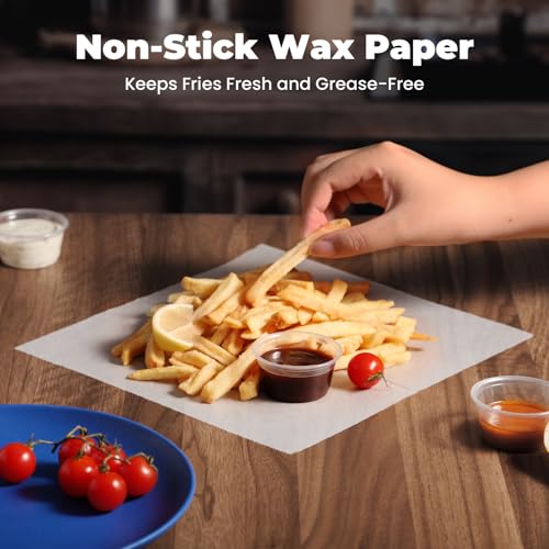 Fit Meal Prep [500 Pack] 10 x 10.75" Wax Paper Sheets for Food, Interfolded Precut Deli Pop Up Grease-Proof Sandwich Paper Wraps, Waterproof for Lunch, Food Basket, Microwave Cover, BBQ - size: 10 x 10.75"