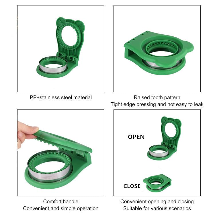 CHICHAUS Uncrustable Sandwich Maker,Sandwiches Pocket Circle Shape 3.7Inch Sandwich Cutter and Sealer,Sandwich Cutter for Kids Breakfast and lunchboxes (Green) - color: Green