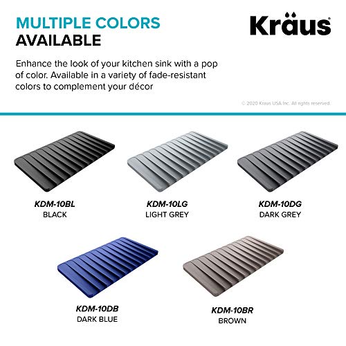 Kraus Self-Draining Silicone Dish Drying Mat or Trivet for Kitchen Counter in Black, KDM-10BL - color: Black, style: Drying Mat