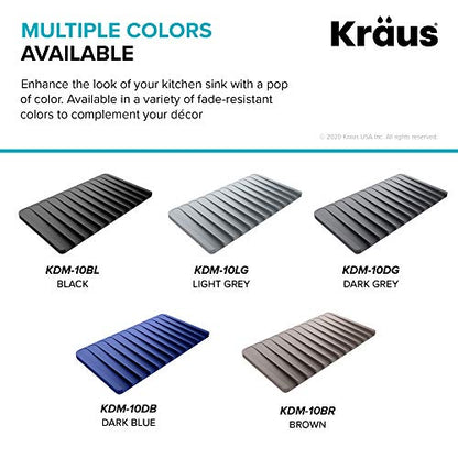 Kraus Self-Draining Silicone Dish Drying Mat or Trivet for Kitchen Counter in Black, KDM-10BL - color: Black, style: Drying Mat
