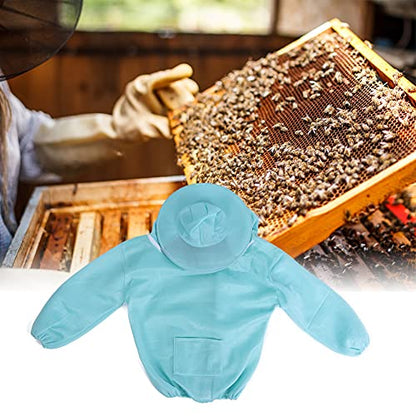 Breathable Beekeeping Suit Jacket with Mesh Veil, Air Mesh Fabric, Lightweight Protective Equipment - Ventilated Design, Elastic Cuffs, Durable for Beekeepers and Outdoor Use