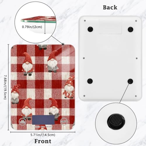 Food Scale Kitchen Digital Scale Food Ounces and Grams Dieting Baking Cooking Waterproof Glass Panels LCD Display,4 Units Scale Tare Function Checkered Red - color: Valentines Love Heart