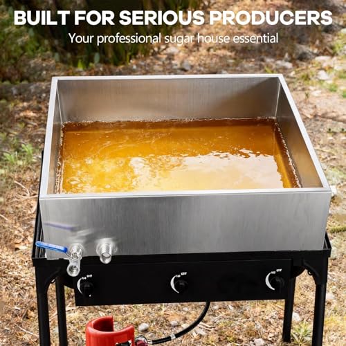 Marada Maple Syrup Evaporator Pan with Dual Interface Steam Table Pan,304 Stainless Jam Food Chafing for Home, Outdoor, Cooking (24"L x 24"W x 6"H) - size: 24x24x6 Inch (Pack of 1)