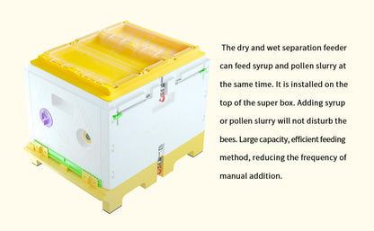 Bee Top Feeder for 10-Frame Beehive - Dry & Wet Separation Design, Hive Feeder Large Capacity Water/Pollen Slurry Feeder for Beekeeping 19.7X16.1inch | Dry & Wet Separation Design, Large Capacity, Water/Pollen Slurry Feeder, Beekeeping Supplies
