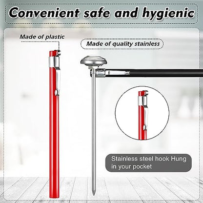 Xuhal 6 Pcs Stainless Steel Kitchen Thermometer with 5 Inch Long Stem 1 Inch Dial Thermometer Milk Frothing Food for Oven Probe Meat Grill BBQ Cooking Chocolate Water(Black, Red) - color: Black, Red