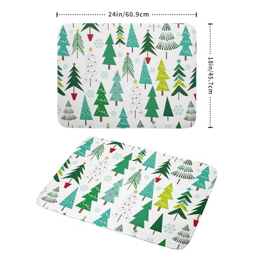 Green Trees Dish Drying Mat for Kitchen Counter Holiday Super Absorbent Reversible Microfiber Kitchen Countertop Protector Dishes Pad Large 18x24 inch - size: 24" x 18"