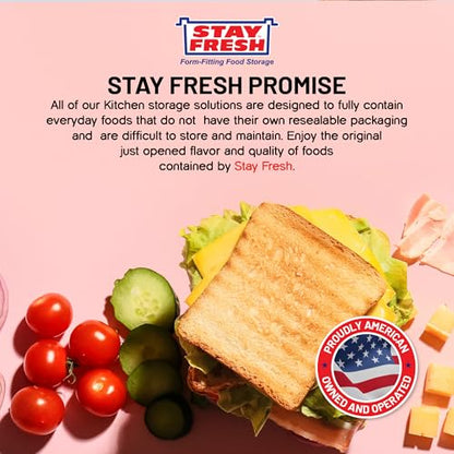 Stay Fresh American Cheese Slice Storage Container Clear Plastic Cheese Slice Holder that is Dishwasher Safe, BPA Free. Air tight Cheese Container for your Pantry, Counter, Refrigerator
