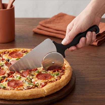 multifunctional cortador pizza espátula de acero inoxidable y cortador de tortas，apply-pie server， cake cutter，Single-blade multifunctional pizza knife