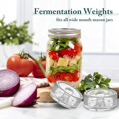 Fermentation Glass Weights with Easy Grip Handle for Mason Jars, Lead-Free, Washable (4 PCS) - color: 4 PCS