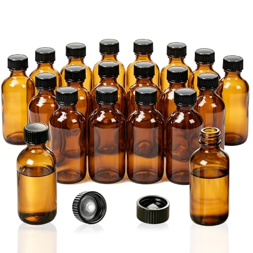 36 Pack 4oz Amber Glass Bottles with Lids, 120ml Boston Bottles with Caps for Personal Care & Beauty Travel, Industrial Lab, Sample, Essential Oils, Potion, Whiskey, Spice - color: Amber, size: 4oz-36P