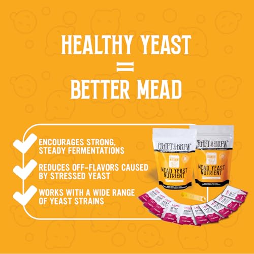 Craft A Brew - Mead Yeast Nutrient Bundle - Lalvin D47 Yeast - For Fermentation - Home Brewing Ingredients - Mead Making Supplies - Yields 10 Gallons - style: Mead Yeast Nutrient Bundle