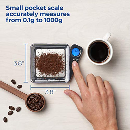 American Weigh Scales Blade Series Digital Pocket Gram Scale 1000g x 0.1g | Precision Mini Scale 0.1g Accuracy, Pocket Scale for Kitchen, Gold, Gems & Coin Scale, Smart Digital & Compact Scale - color: Black, size: 1000g x 0.1g