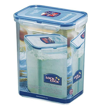 LOCK & LOCK LocknLock Easy Essentials Airtight Rectangular Tall Food Storage Container 7.61 Cup, 4 Piece, Clear - size: 4 Piece Set