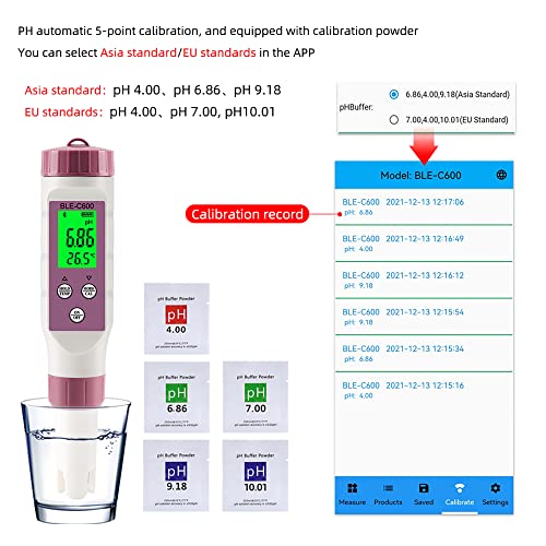 7 in 1 PH Meter PH Tester,0.01 High Accuracy Digital PH Meter for Water,PH/TDS/EC/ORP/S.G/Salt/Temp Tester,TDS Meter Water Tester for Drinking Water,Hydroponics,Plants,Aquarium and Pool - size: 7 in 1