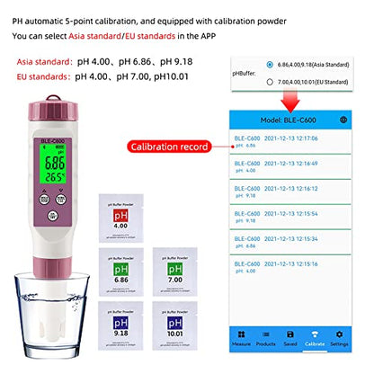 7 in 1 PH Meter PH Tester,0.01 High Accuracy Digital PH Meter for Water,PH/TDS/EC/ORP/S.G/Salt/Temp Tester,TDS Meter Water Tester for Drinking Water,Hydroponics,Plants,Aquarium and Pool - size: 7 in 1