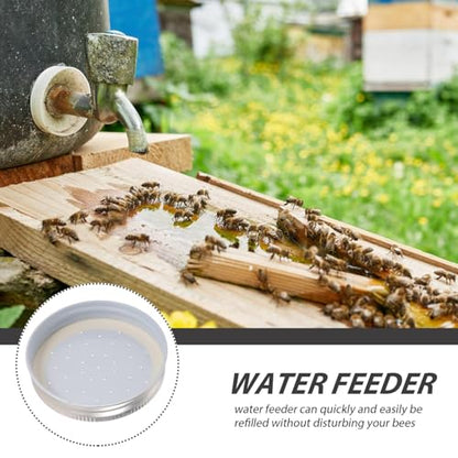 LIOOBO Front Entrance Bee Feeder Lid: Perforated Lids for Bee Hive Entrance Feeder, Bees Water or Sugar Syrup Jar Lids