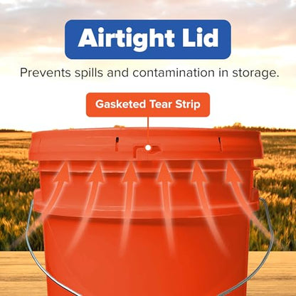 ePackageSupply 5 Gallon Plastic Bucket with Airtight Lid | Food Grade Bucket | BPA-Free | Heavy Duty 90 Mil All Purpose Pail | One 12" Rubber Mallet & One Lid Opener Included | 1 Pack - color: Orange, size: 1 Pack