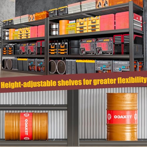 Heavy Duty Garage Shelving Unit 62 W x 27 D x 78 H, 5 Tier Metal Storage Shelves, Upgraded Steel Structure, Rack for Basement, Shop, Warehouse, Pantry - size: 62W x 27D x 78H