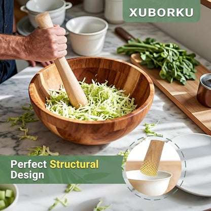 Sauerkraut Pounder for Mason Jars - Wooden Fermenting Supplies - Vegetable Fermentation Tamper for Sauerkraut Crocks with Scale Marks