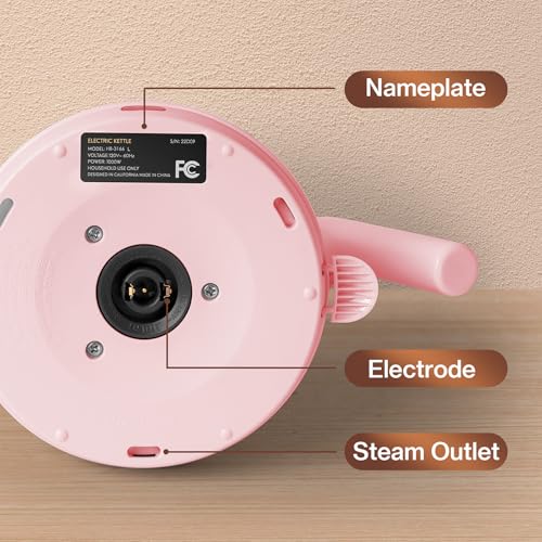 Mecity Electric Kettle Gooseneck Water Kettle Stainless Steel Tea Kettle Water Boiler Fast Heating, Auto Shut Off, 27 fl oz, 1000W, Pink - color: Pink
