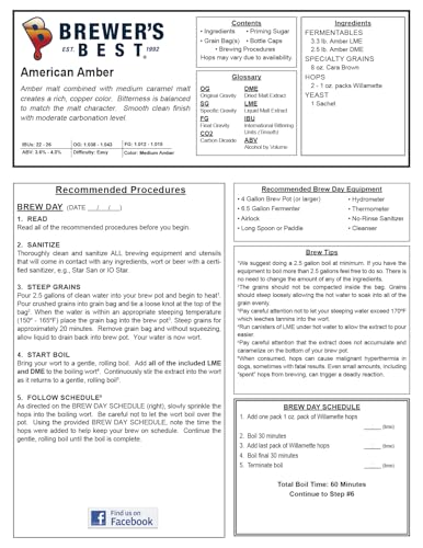 American Amber Homebrew Beer Ingredient Kit