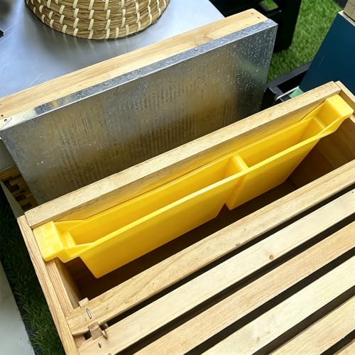 4pcs Langstroth Hive Bee Feeder - Dual Compartment 1.5L Bee Feeder & Water, Anti-Drowning Design for Beekeeping Supplies (Yellow) - color: Yellow