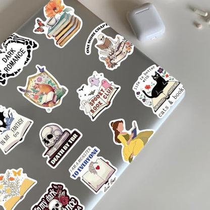 50-Piece Fantasy Dark Romance Sticker for Readers – Bookish Reading Book Stickers for Kindle, Booktok Book Lovers, Laptops, Water Bottles, Journals - color: Dark Romance