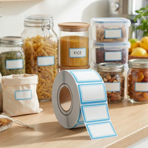 500 Pcs Premium Removable Freezer Labels - No Residue, Reusable & Waterproof Perfect for Food Storage Containers, Mason Jars, Freezer Bags & Cold Storage (Blue) - color: 500pcs- Blue