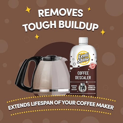 Lemi Shine Coffee Descaler - Made with Food-Grade Citric Acid - 15 oz | Removes Tough Buildup - Food-Grade Citric Acid Coffee Maker Cleaner for Nespresso, Keurig, and More - size: 15 Ounce (Pack of 1)