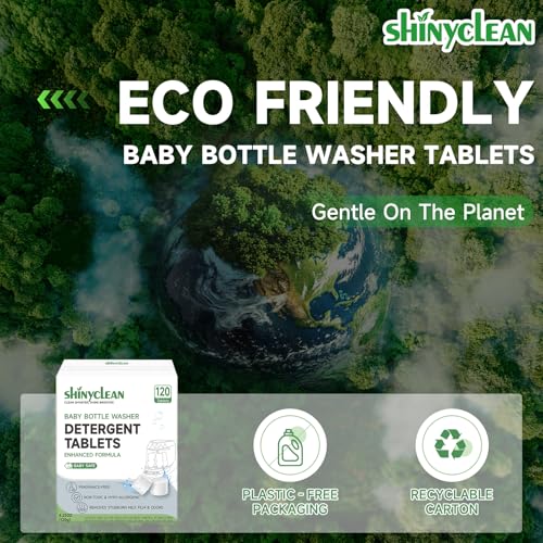 Bottle Washer Detergent Tablets, Fits All Machines, 120 count | Baby-safe, deep cleaning, chlorine & fragrance free, no residue, compatible with Momcozy & Baby Brezza Pro and all brands - size: 120 Count (Pack of 1)