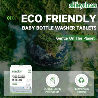 Bottle Washer Detergent Tablets, Fits All Machines, 120 count | Baby-safe, deep cleaning, chlorine & fragrance free, no residue, compatible with Momcozy & Baby Brezza Pro and all brands - size: 120 Count (Pack of 1)