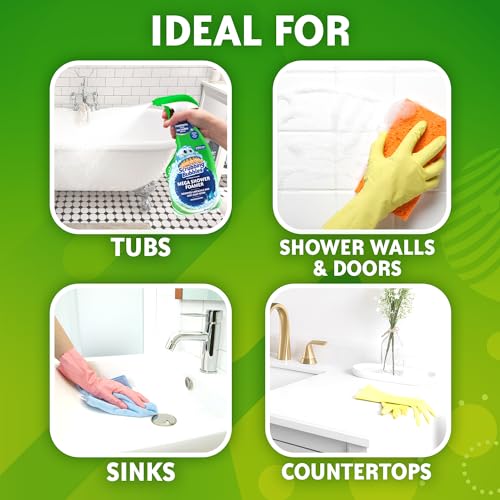 Scrubbing Bubbles Mega Bathroom and Shower Cleaner Spray, Foaming Action Removes Limescale and Soap Scum, Rainshower Scent, 32oz (Pack of 2) - size: 32 Fl Oz (Pack of 2)