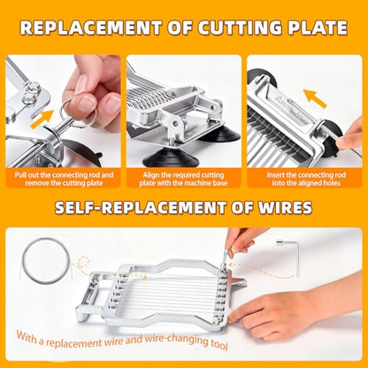 Anatole Commercial Cheese Slicer Butter Cutter for Block Cheese Butter Square with 3/8'' & 3/4'' Interchangeable Cutting Plate Replaceable Stainless Steel Wire Home Restaurant Kitchen Cook Baking Tool